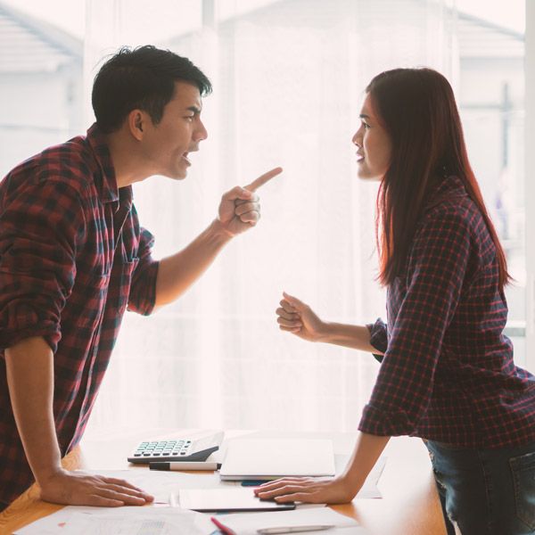 man and woman arguing