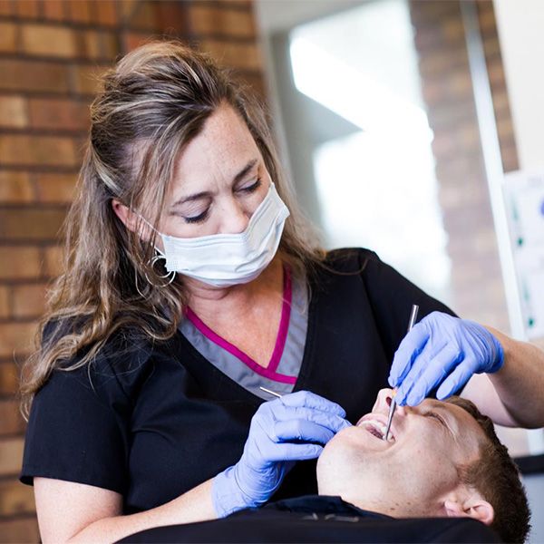 A man at the dentist