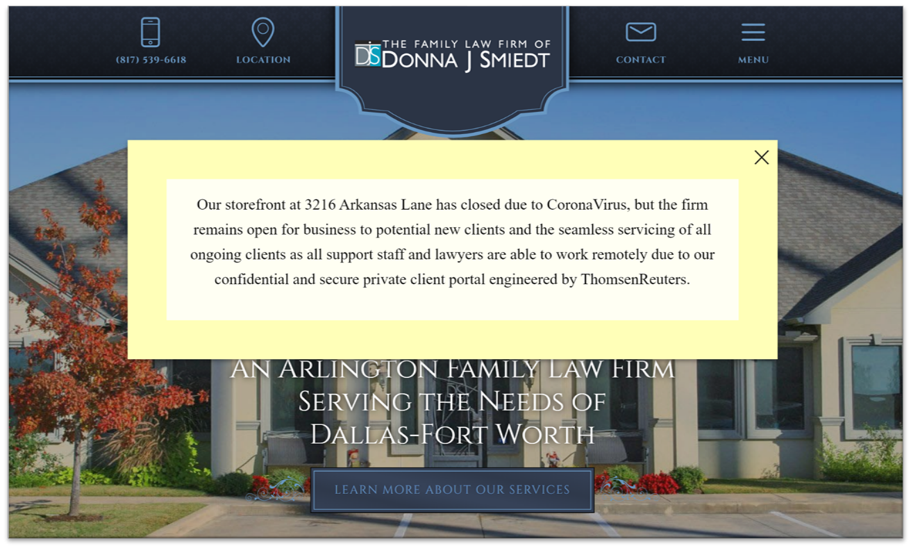 The Family Law Firm of Donna J. Smiedt - COVID-19 Announcement