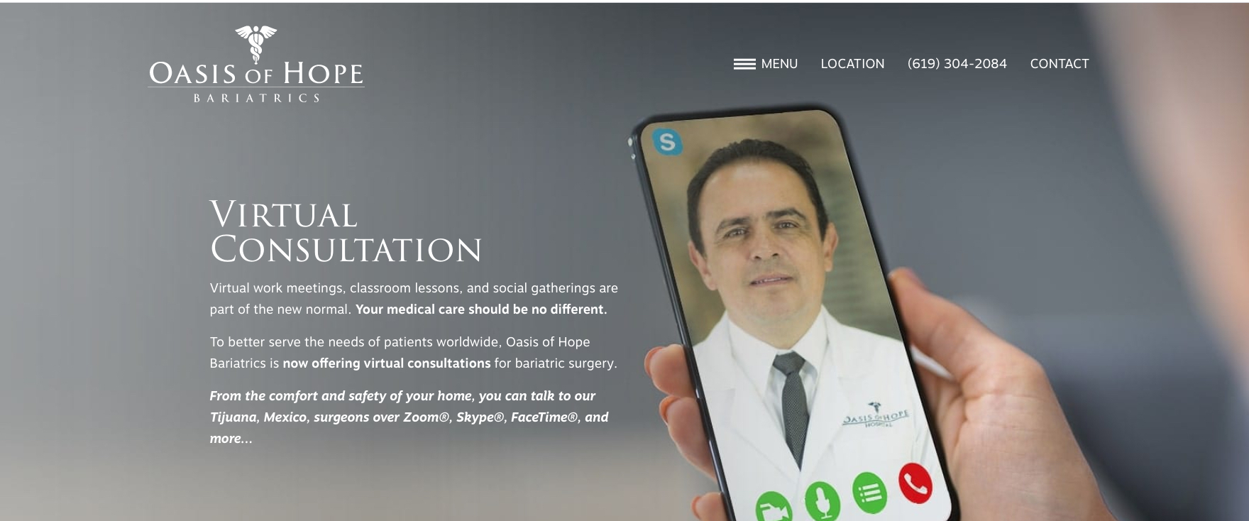 oasisbariatrics.com virtual consult page