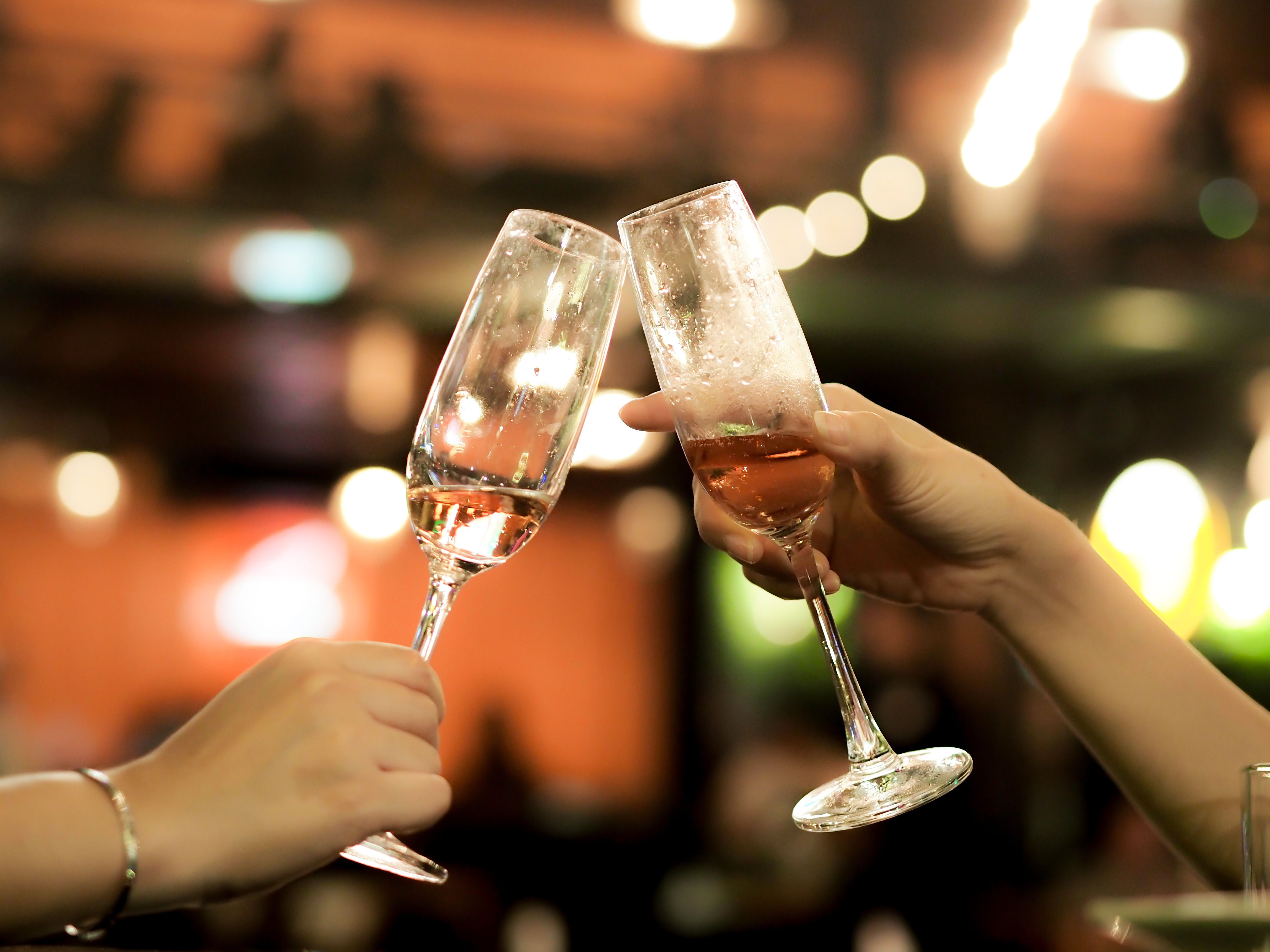 two champagne flutes