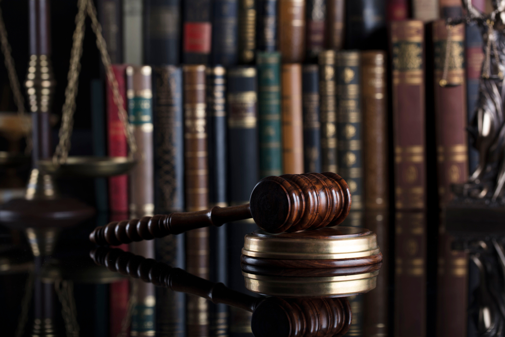 Law books and gavel