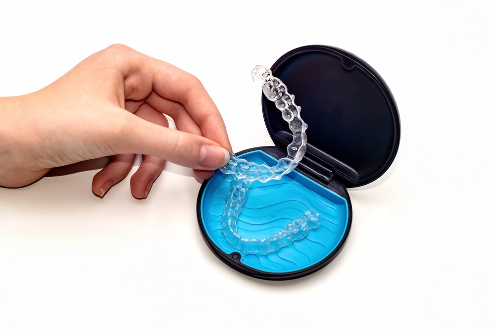 Invisalign aligners and carrying case