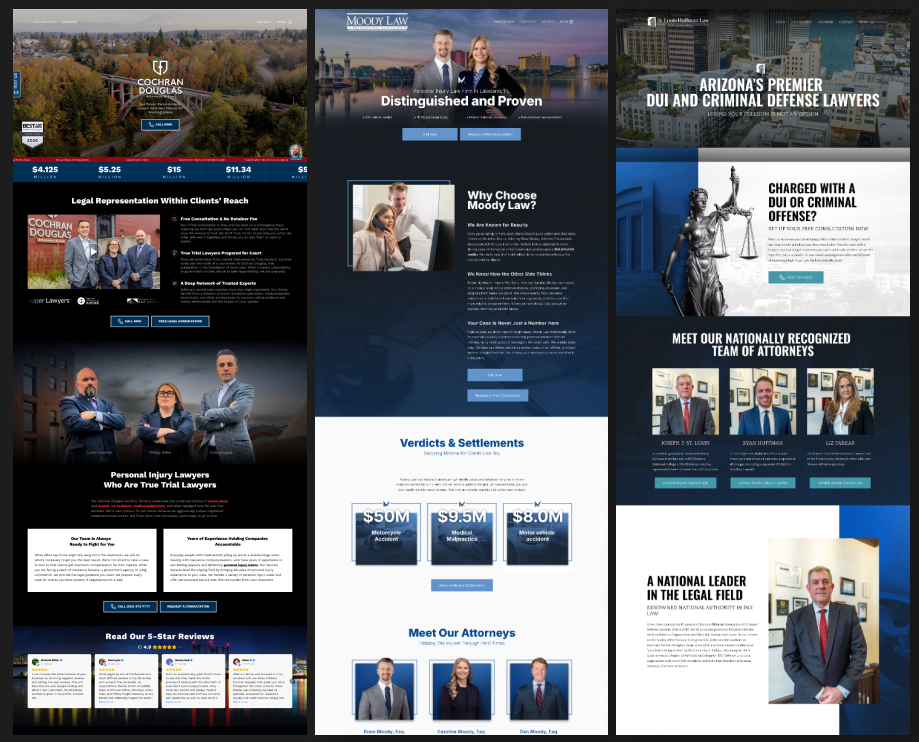 Real client homepages