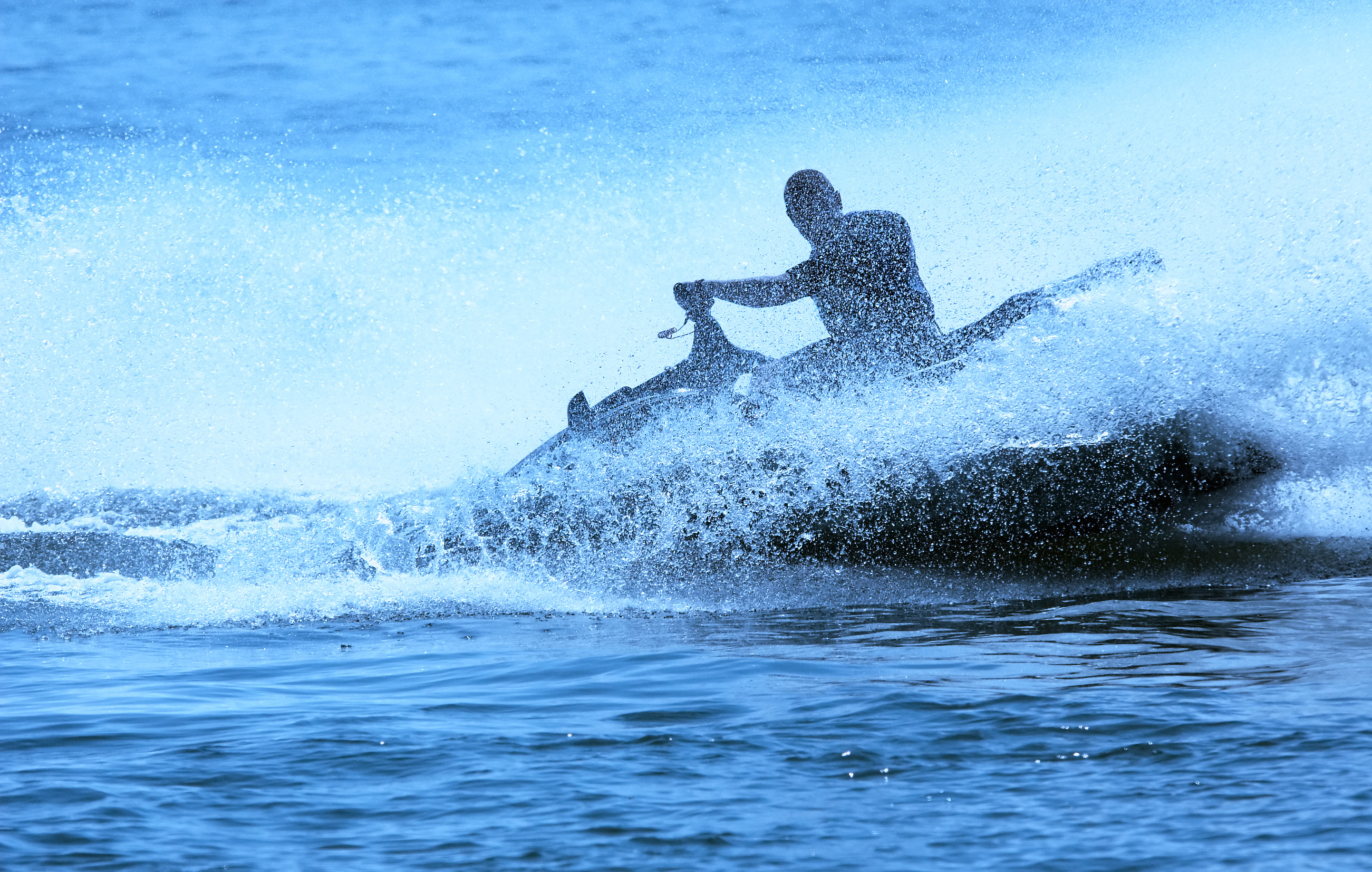 Jet ski on a California lake after a collision incident