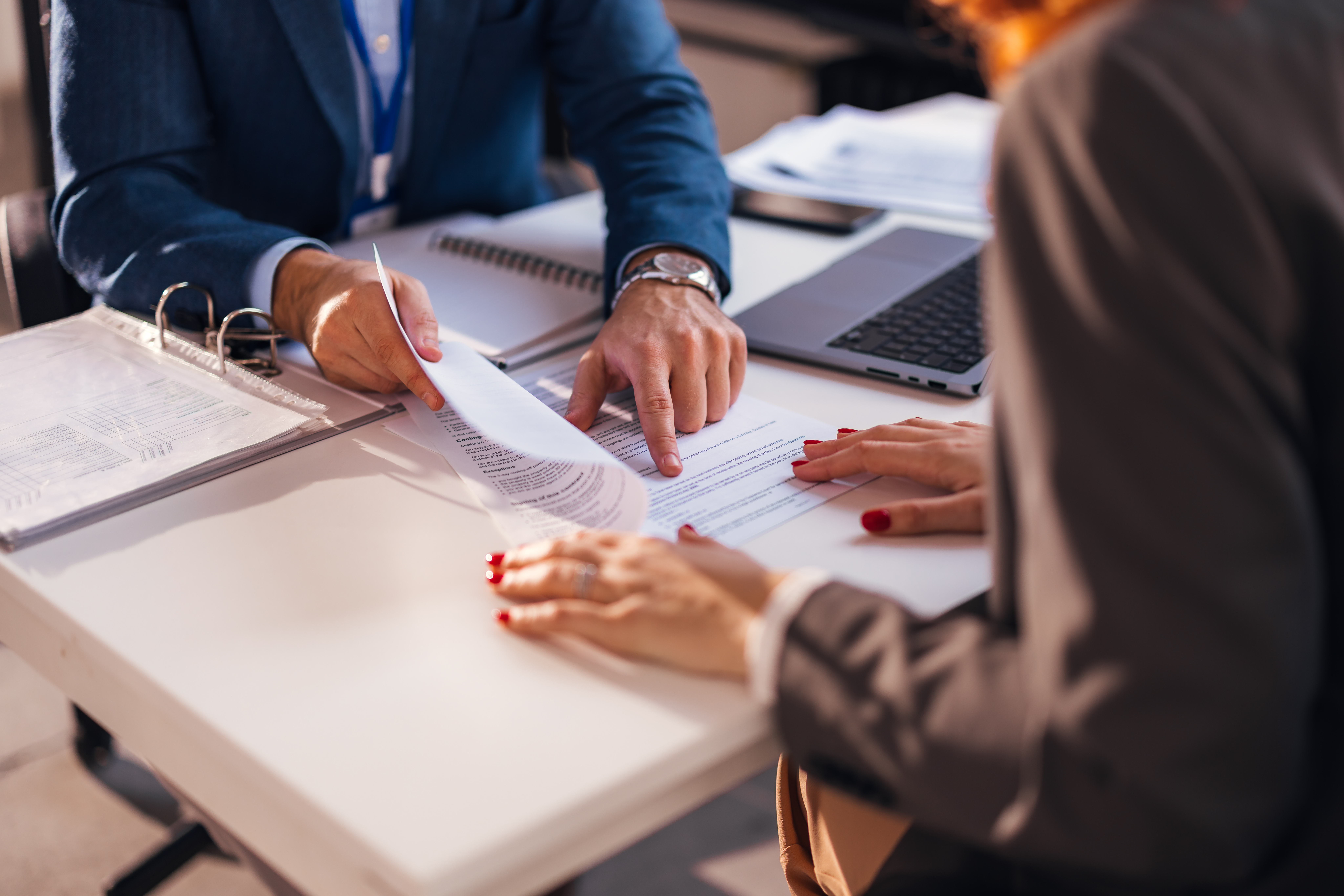 Attorney reviewing a California wrongful death lawsuit with a client