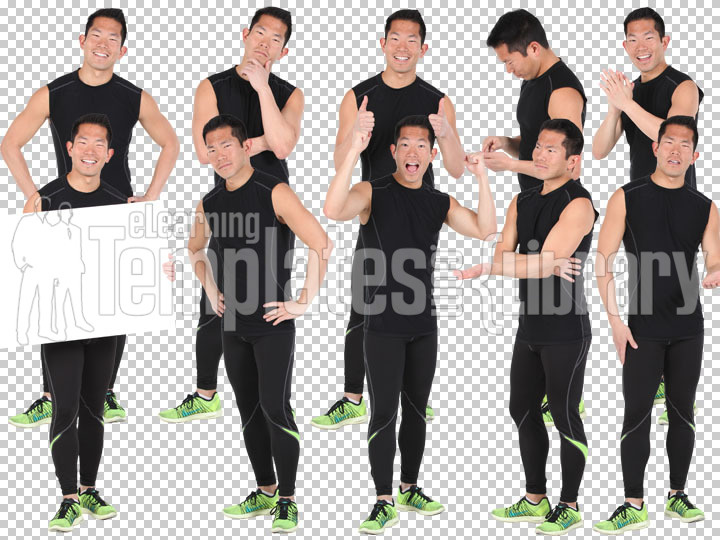 Dylan 3: Camtasia Character camtasia, camtasia 8, character, camtasia character, image series 089b, dylan, people, person, human, individual, one person, cutout, isolated, clipped out, white background, studio shot, athletic, sporty, active, strong, fit, casual, black hair, straight hair, short hair, clean-shaven, mature, middle-aged, midlife, adult, man, boy, male, men, asian, workout clothes, sporting wear, tennis shoes, sneakers, shoes, young