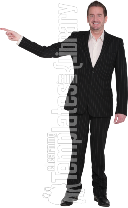 Fred showing, presenting, pointing, looking at camera, front view, standing, happy, cheerful, smile, grin, friendliness, pleased, appreciative, satisfied, comfortable, image series 220, fred, usa, people, person, human, individual, one person, cutout, isolated, clipped out, white background, studio shot, business, professional, formal, fashionable, brown hair, brunette, dark hair, straight hair, short hair, stubble, middle-aged, midlife, adult, mature, man, boy, male, men, caucasian, white, dress shirt, button up, collared, slacks, trousers, pants, dress shoes
