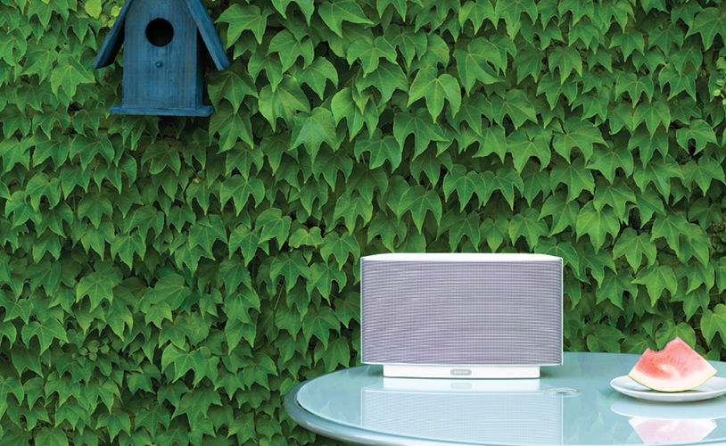 speaker outside the house