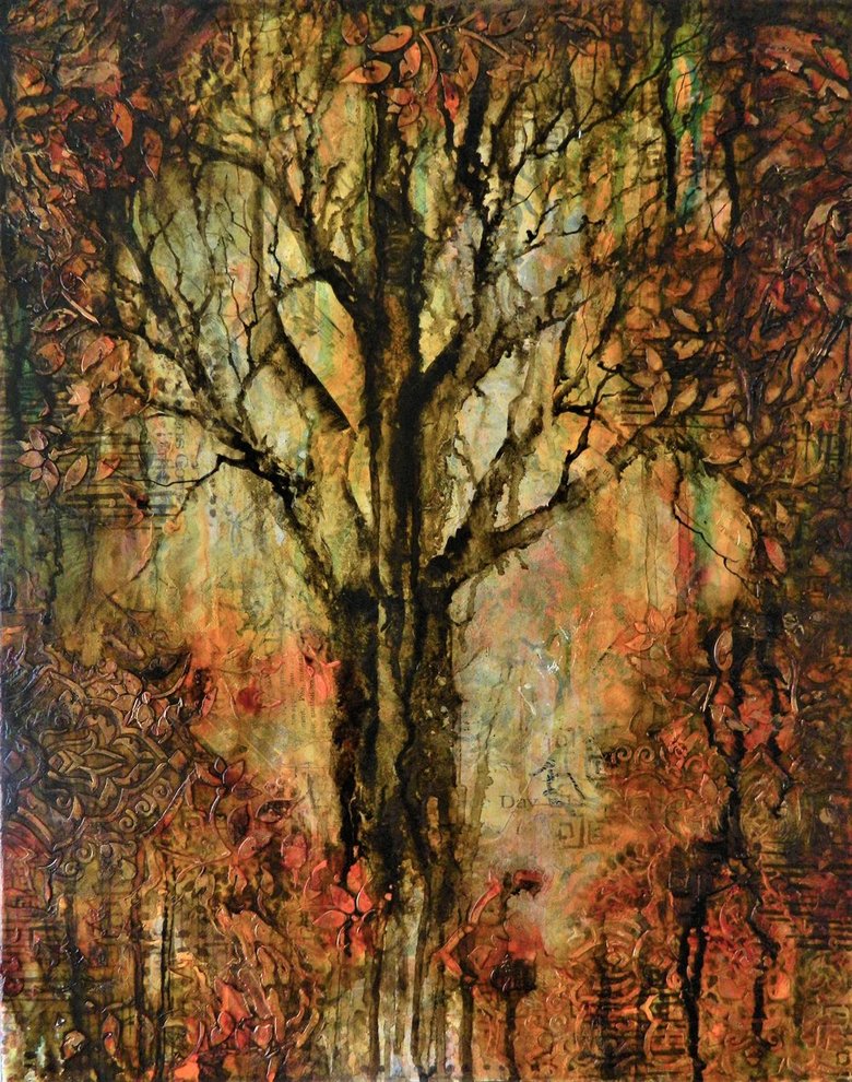 Branching Out Creating the Essence of Trees Mixed Media Painting