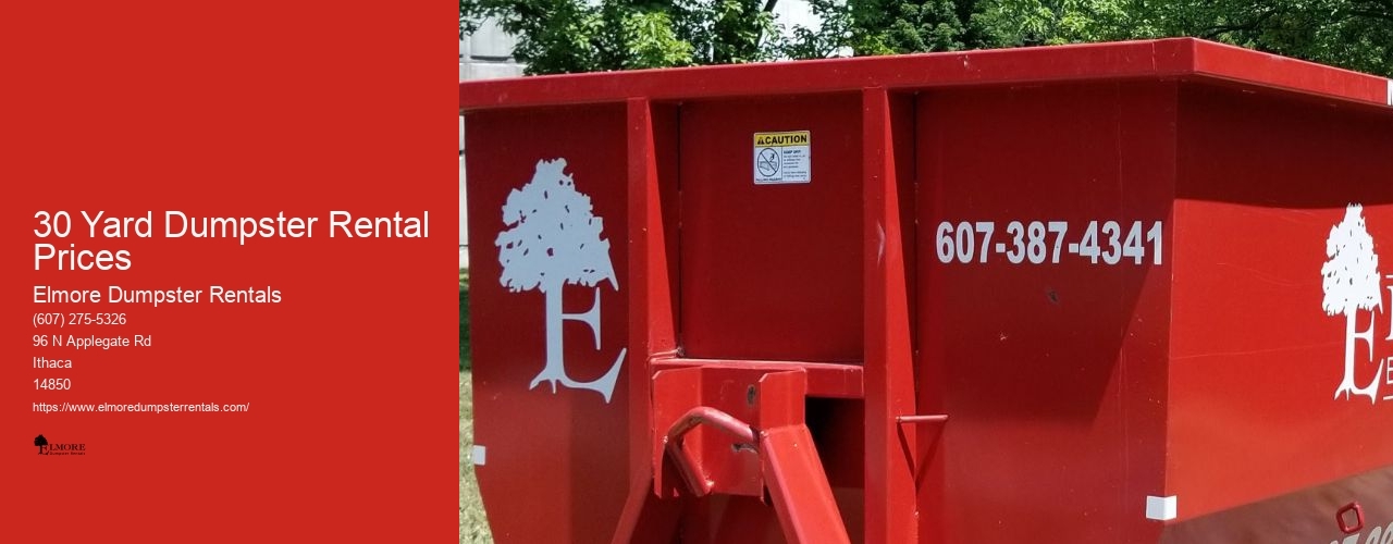 30 Yard Dumpster Rental Prices