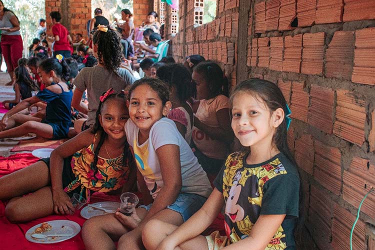 group of girls having a meal