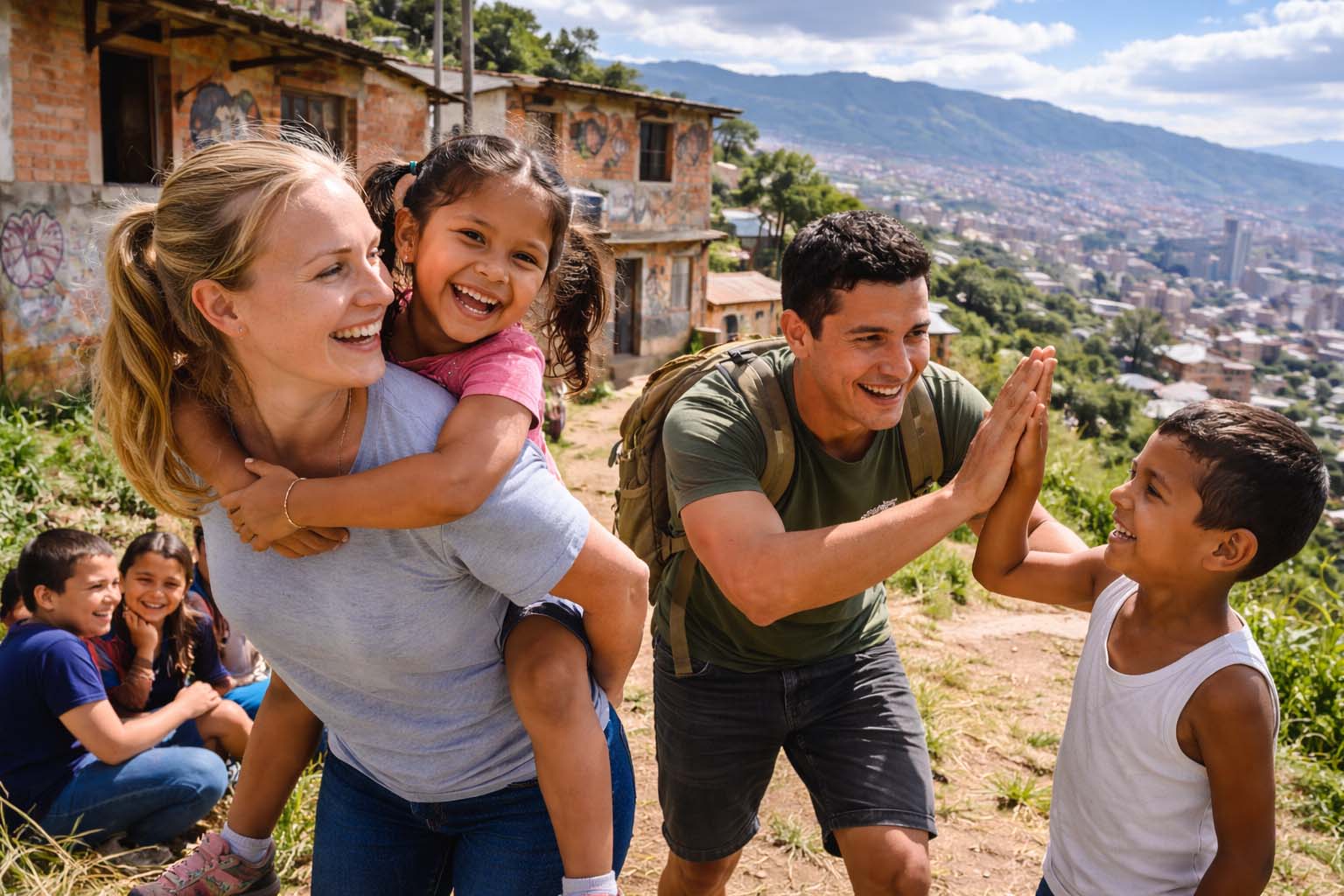joyful moments in the hills of Colombia