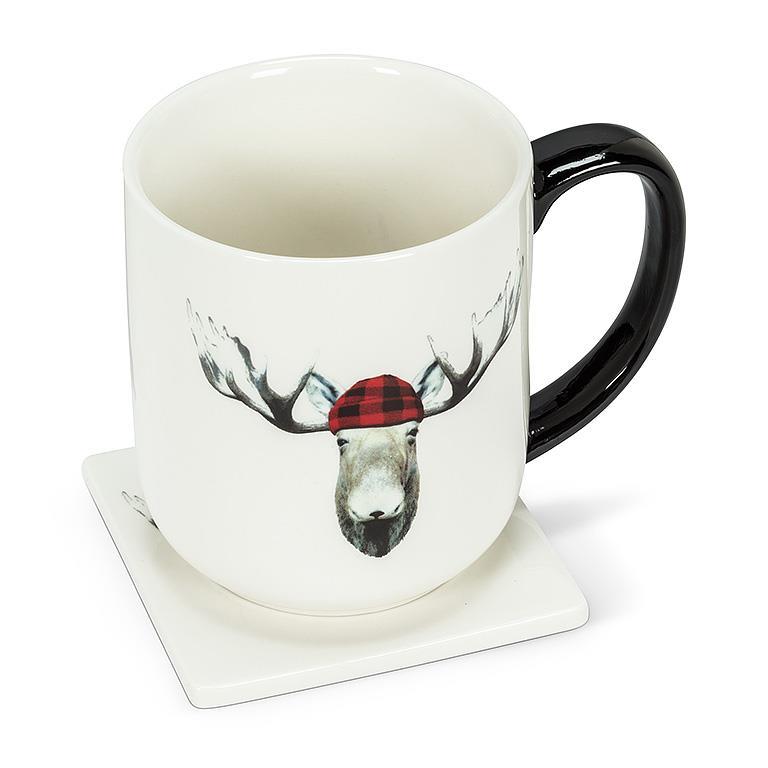 Red/Blk Jack Moose Mug-4"H(18oz)