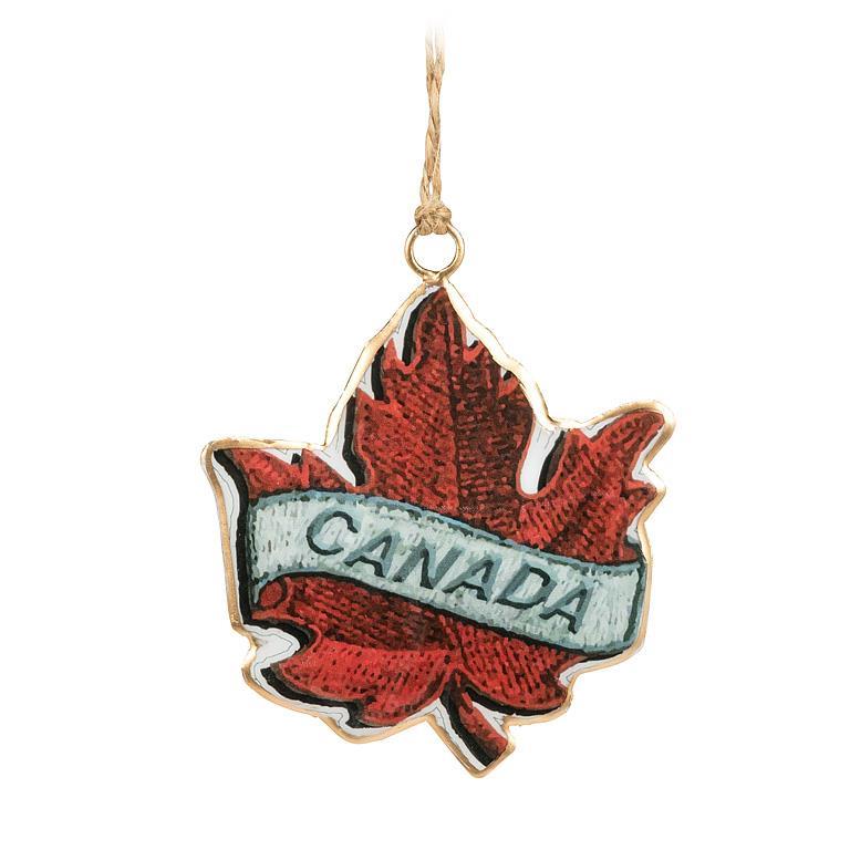 Maple Leaf w/Canada Ornament-3