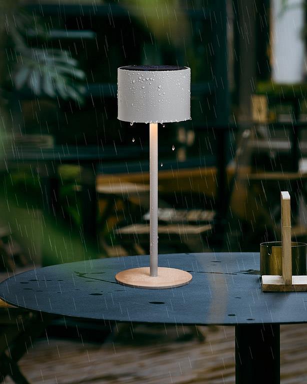 Classic Solar LED Outdoor Table Lamp-Gry-12