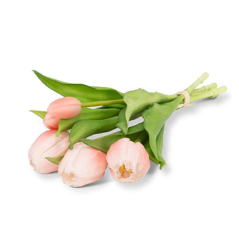 Lifelike 5 Stem Tulip Bunch-Pnk-12