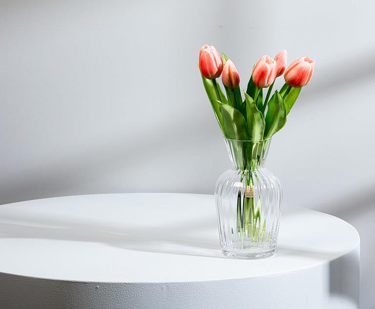 Lifelike 5 Stem Tulip Bunch-Pnk-12