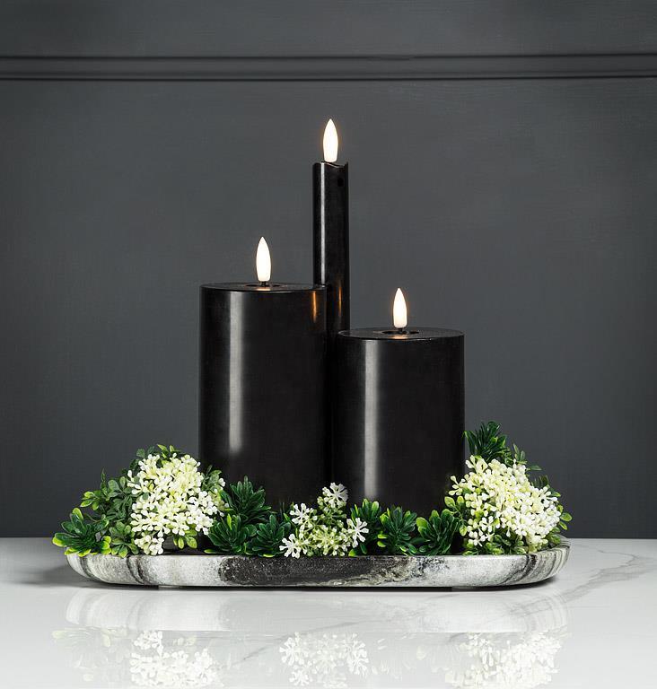 Abbott Collection Reallite Wax Taper Candle - 8 Inch Ivory Plastic Flameless Candle