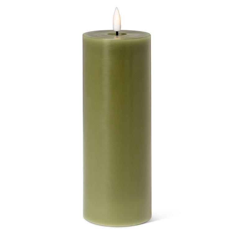 Grn LED Pillar Candle-3x8