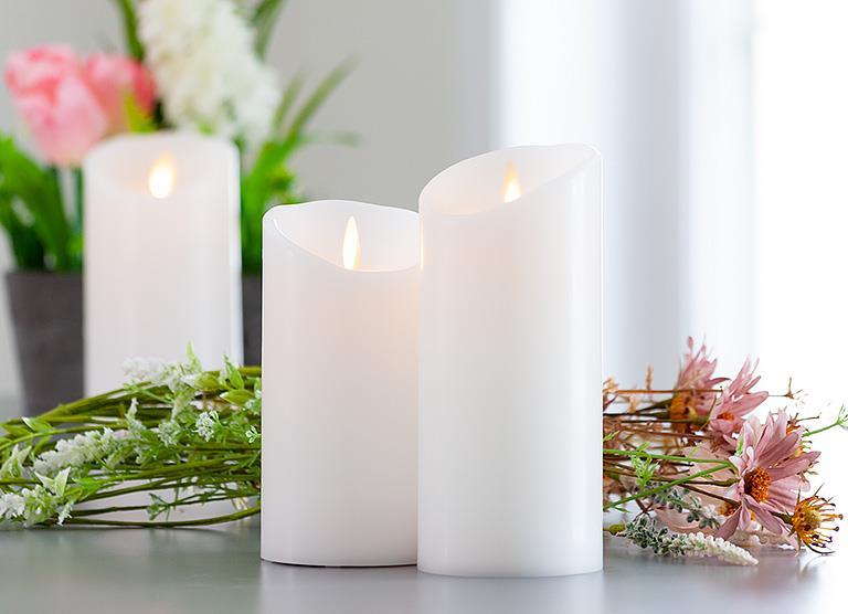 Lg White Reallite Candle-3x6.5
