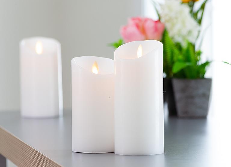 Lg White Reallite Candle-3x6.5