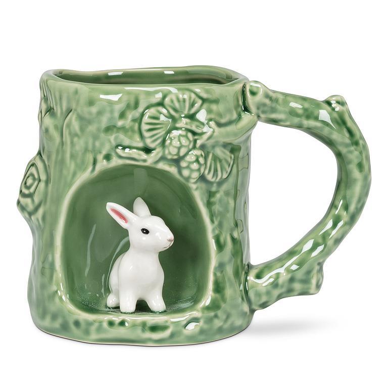 Tree Look Mug w/Bunny-4"H(12oz)