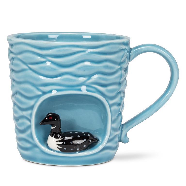 Wavy Mug w/Loon-4"H(14oz)