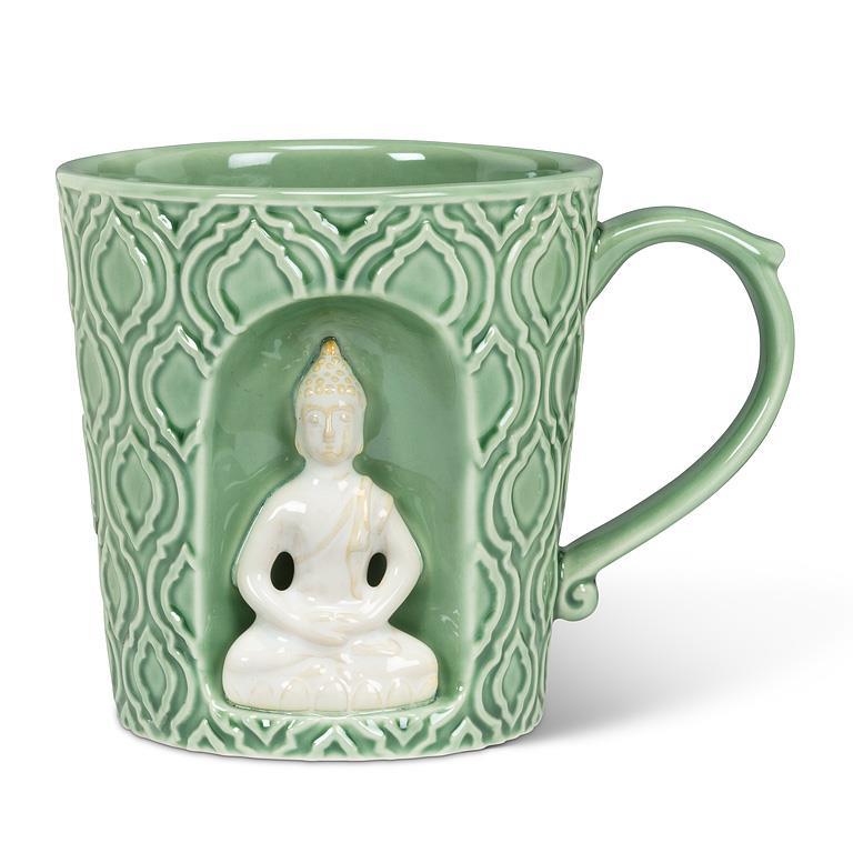 Emboss Taper Mug w/Buddha-4"H(14oz)