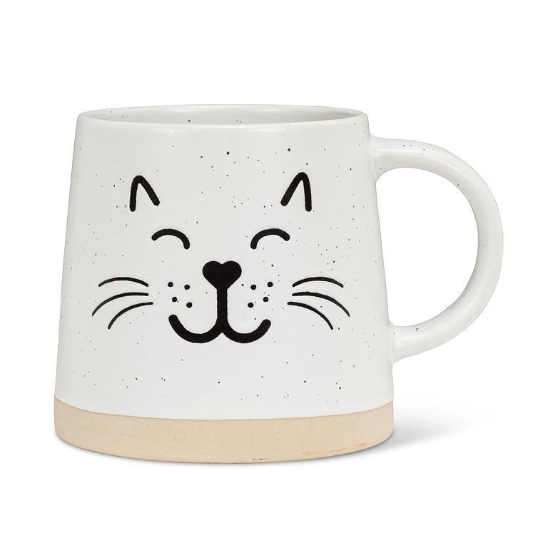 Wide Base Mug w/Cat Face-3.5"H(14oz)