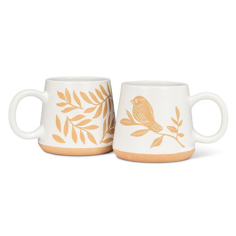 Abbott Collection Jumbo Mug - 16 Oz Stoneware, Birds Of A Feather Design,  Microwave & Dishwasher Safe Microwave Safe Ceramic Mug