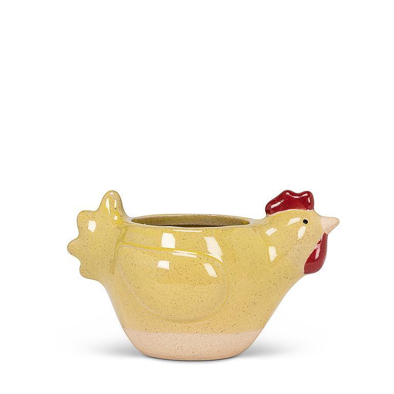 Sm Ylw Chicken Planter-5