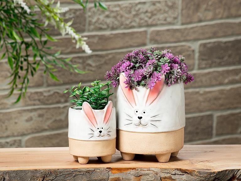 Sm Bunny w/Ears Planter-4