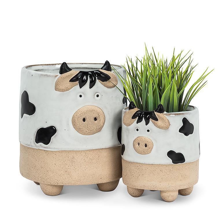 Lg Cow on Legs Planter-5"H