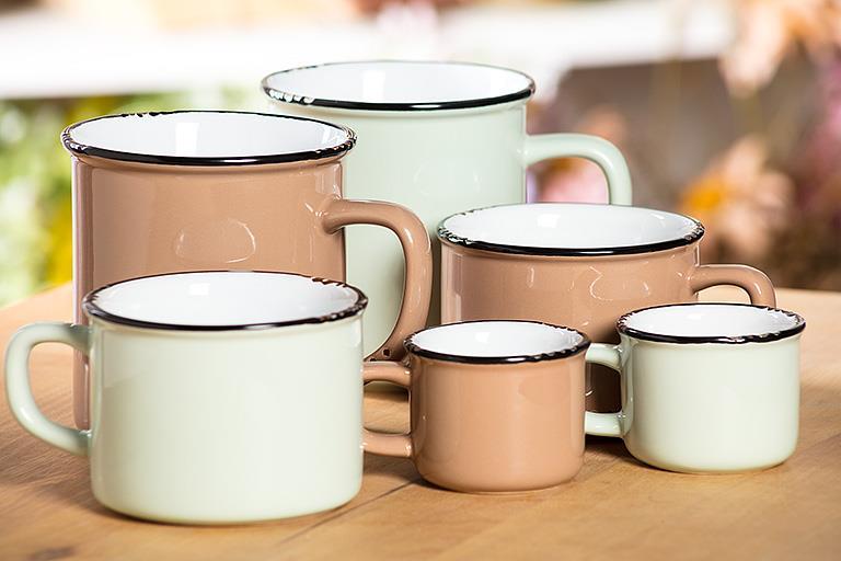 バーベキュー・調理用品 Helle Arv Enamel Cup Enamel Look Cappuccino-Mint-2.5