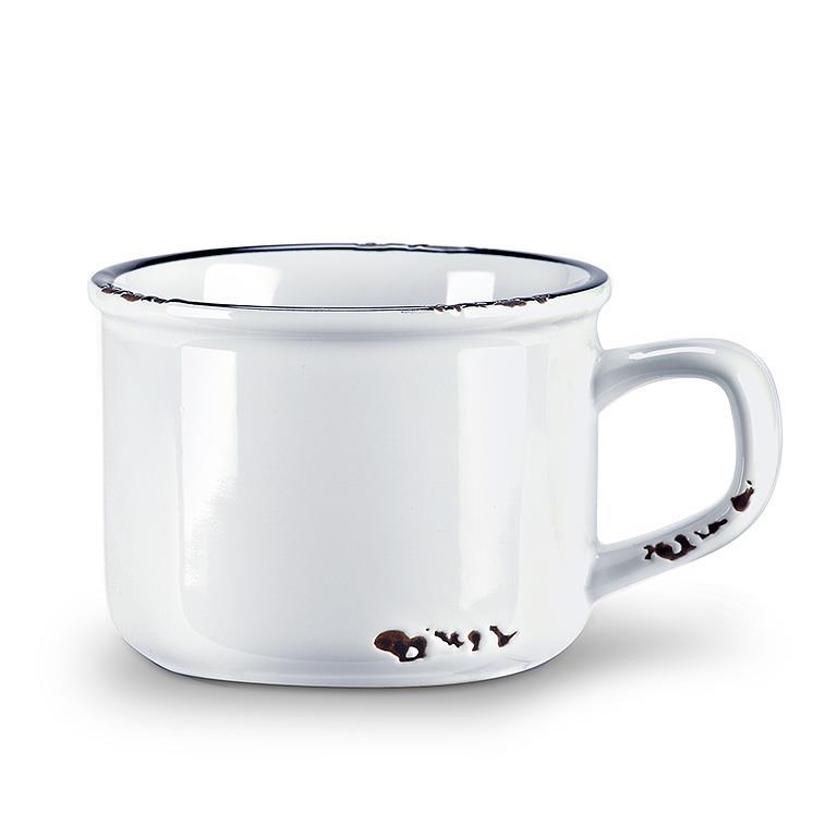Enamel Look Cappuccino-White-2.5"H(8oz)