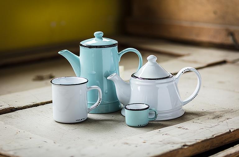 pottery company LOS ANGELES ティーポット 白 新品 Enamel Look Teapot-White-9