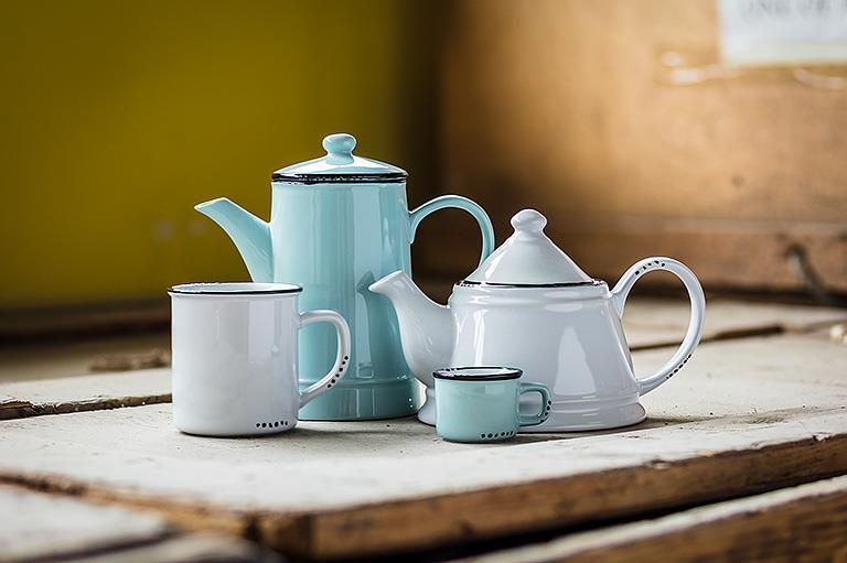 Enamel Look Teapot-White-9