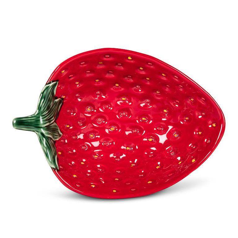 Strawberry & Leaf Low Bowl-7.5