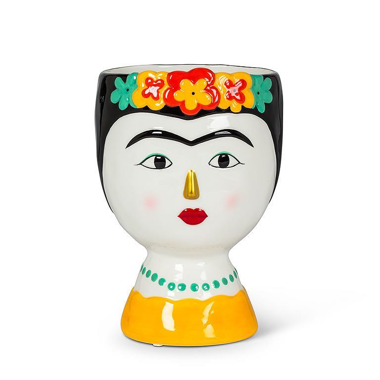 Md Lady w/Flowers Vase-8