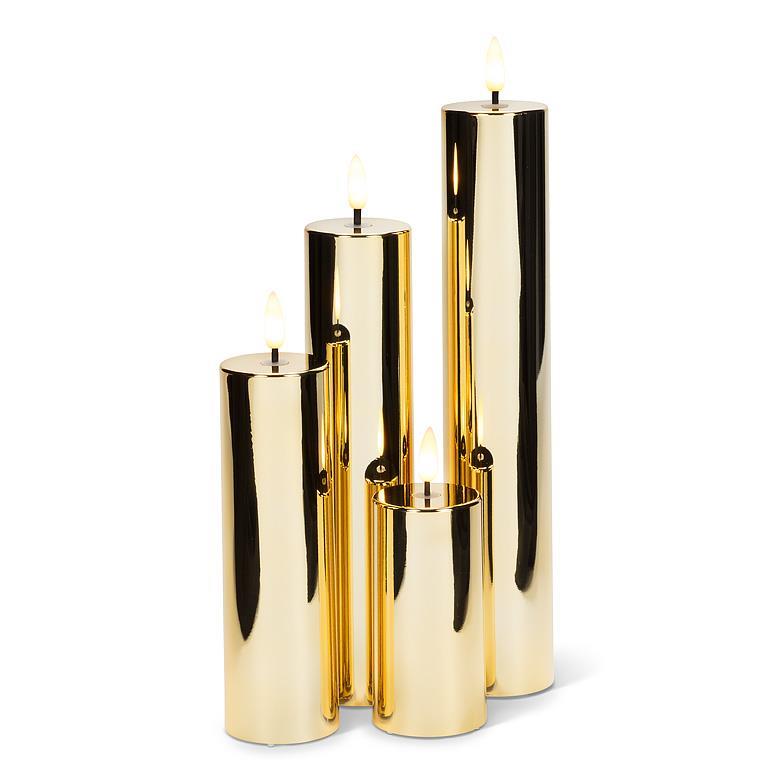 Sm Metallic LED Pillar-Gold-2x4