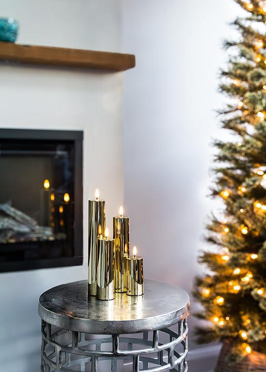 Sm Metallic LED Pillar-Gold-2x4