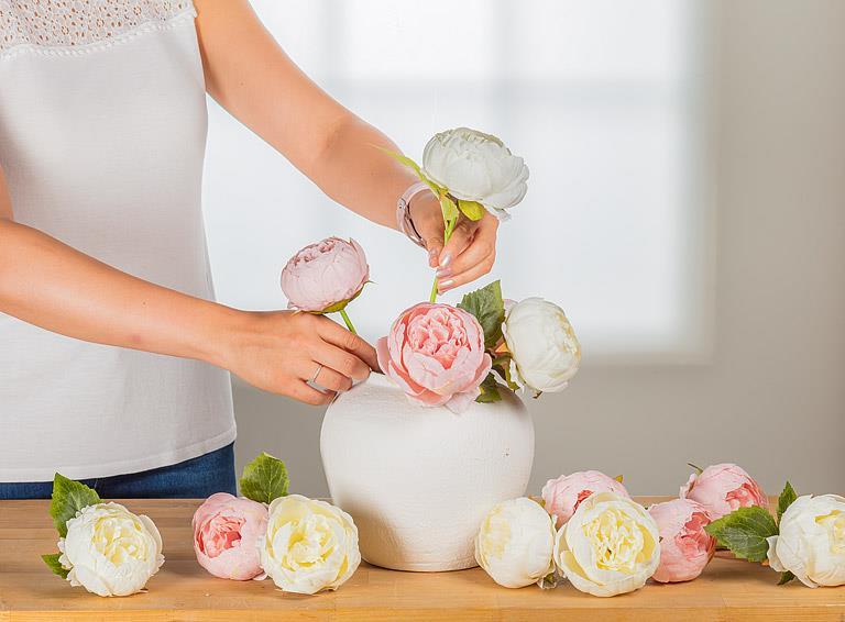 Full Peony Bouquet-Wht-10