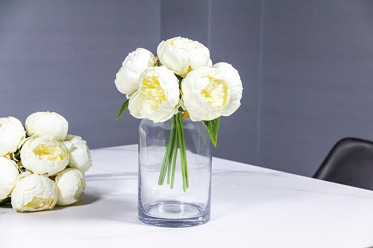 Full Peony Bouquet-Wht-10