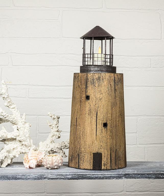 Tea Light Lighthouse Wide Lighthouse w/Tealight Top-14