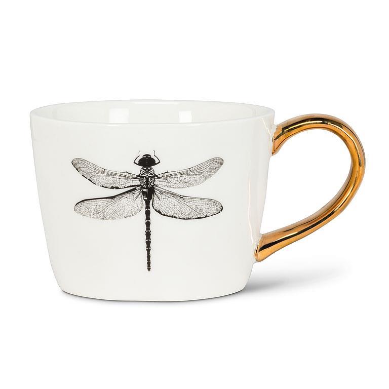 Dragonfly Low Mug w/Gold Handle-3"H(12oz)