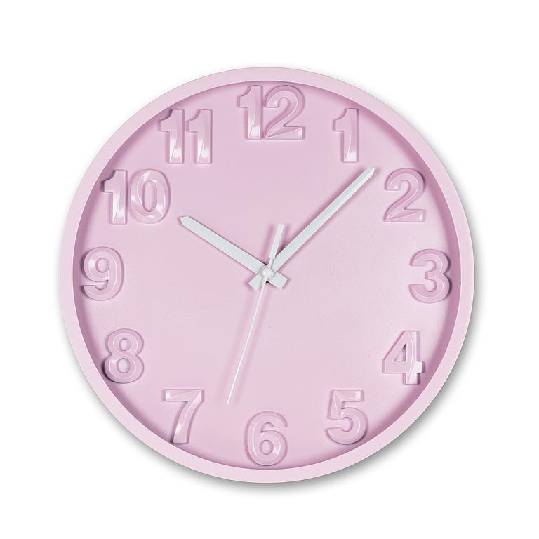 Bold Number Wall Clock-Pnk-12