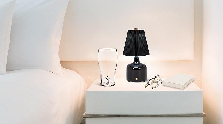Small LED Lamp w/Pleated Shade-8.5