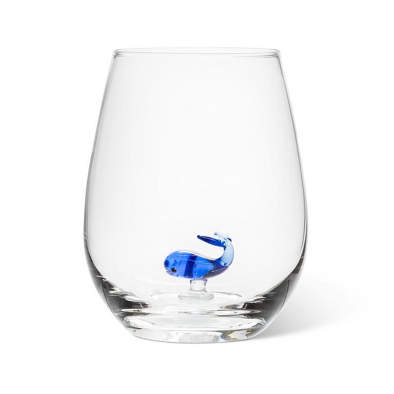 Whale Icon Stemless Wine Glass-4.5"H(20oz)