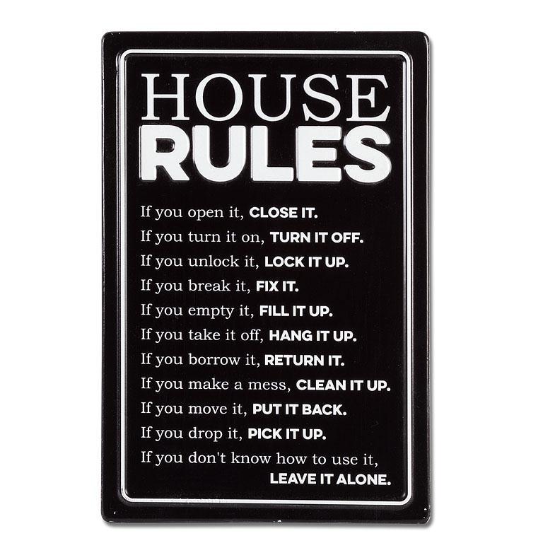 House Rules Wall Sign8x12"H
